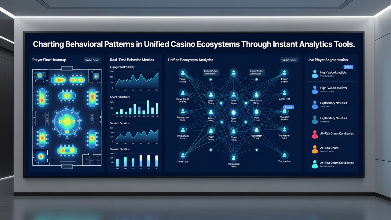 Dashboard mit Echtzeit-Analysen zeigt Spielerverhalten in vereinheitlichten Casino-Ökosystemen