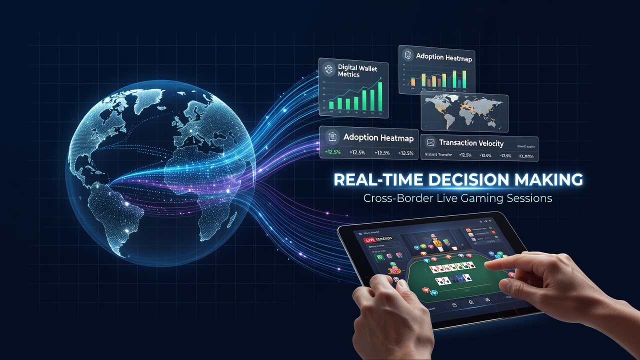 Darstellung von digitalen Geldbörsen und Live-Gaming-Interfaces in grenzüberschreitenden Szenarien